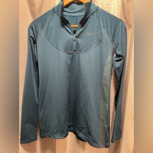 Nike Dark Teal Half-Zip Performance Top medium nike pro